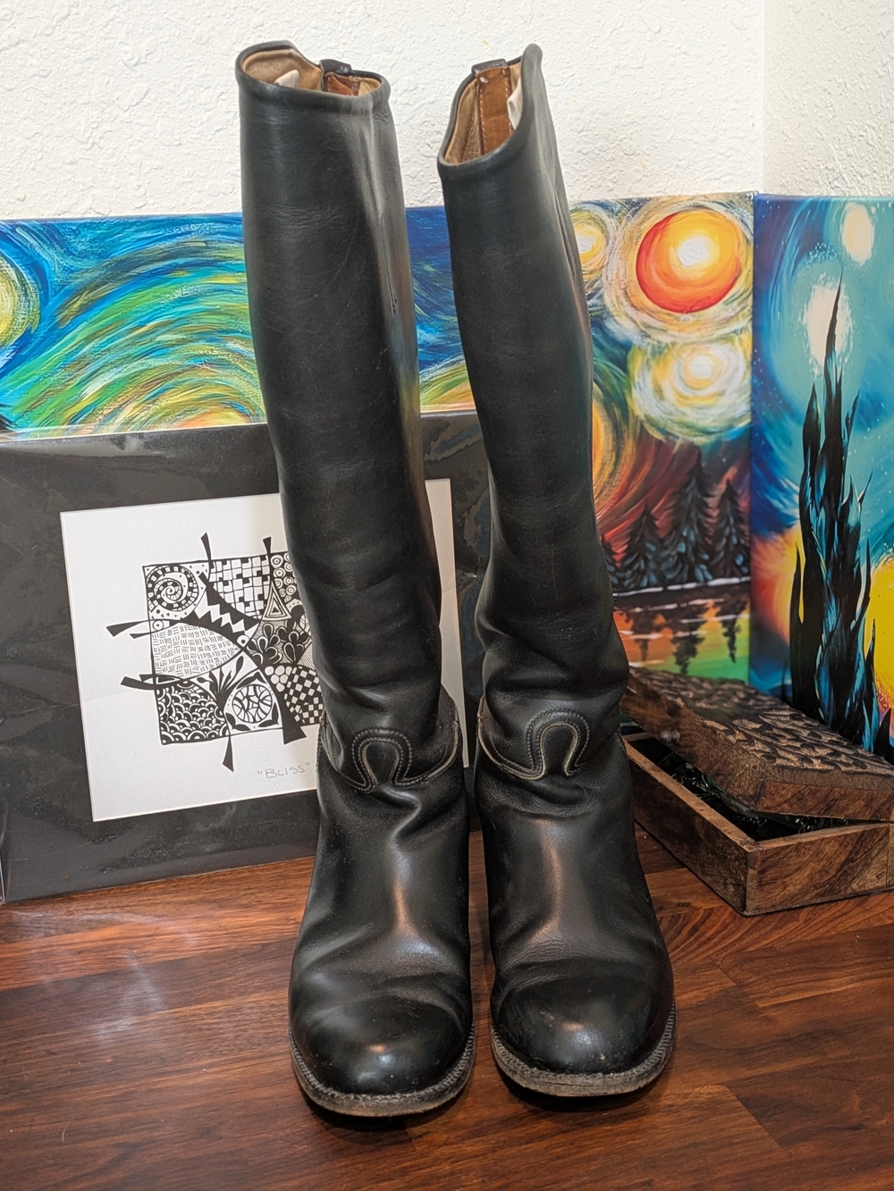 Veltheim Equestrian Black Leather Riding Boots 7 C Slim Made In Switzerland